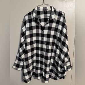 Oska Wool Button Down Tunic Shirt Bat Wing Sleeves Sz 1 US Size 6/8